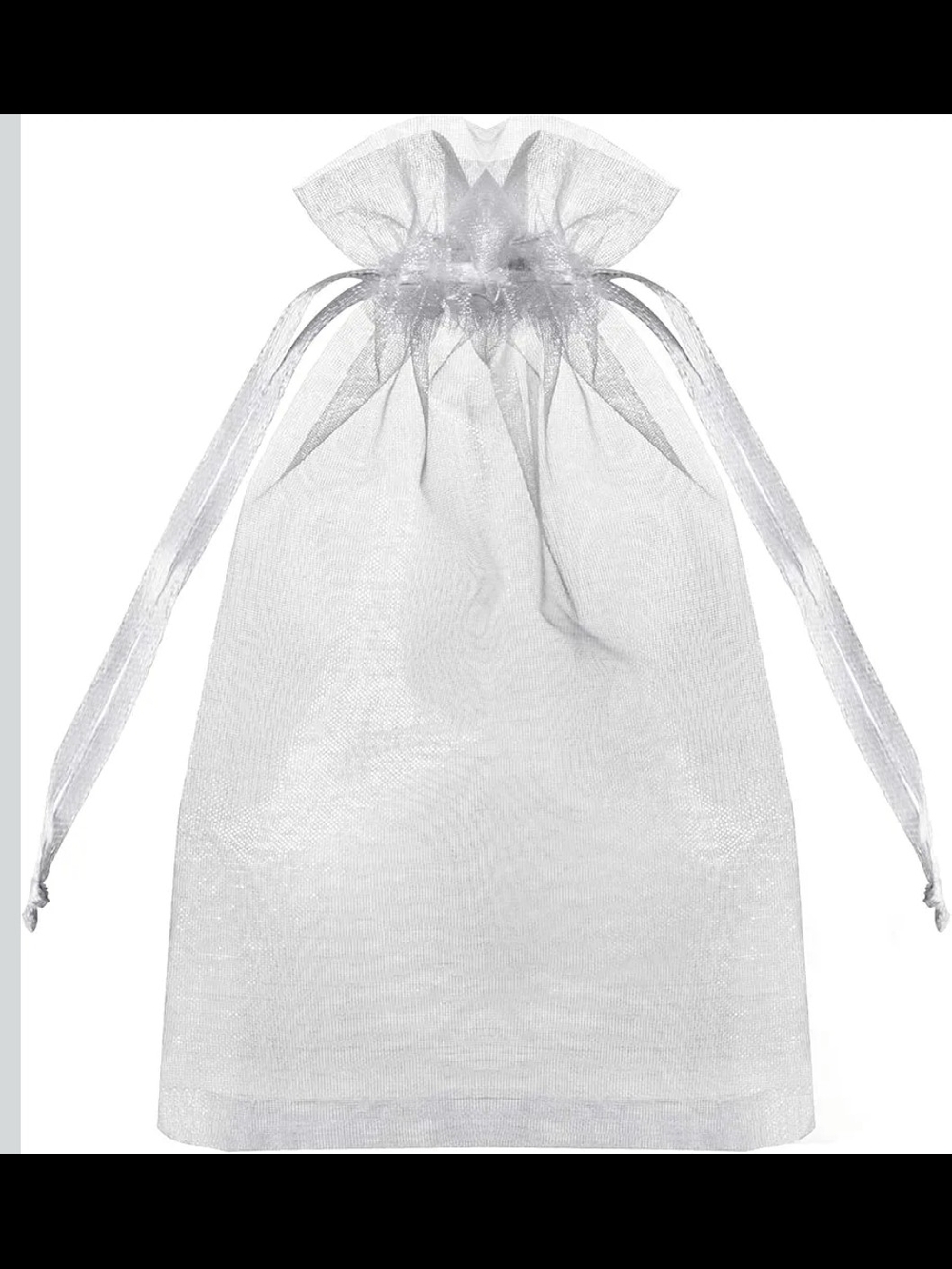 White Organza Drawstring Bag 4x6-25qty!